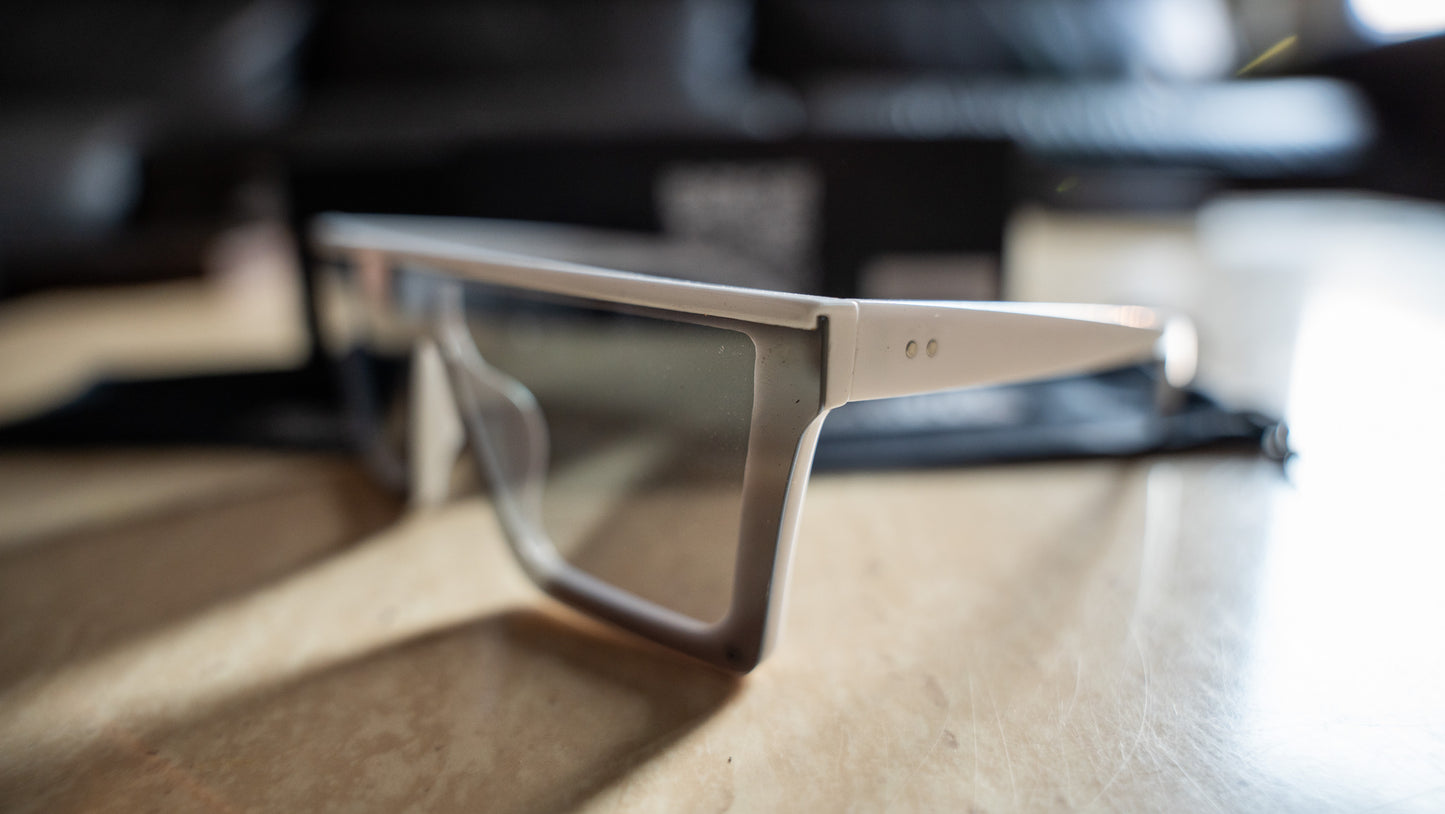 TTC SUNGLASSES - WHITE FRAME, SILVER LENS