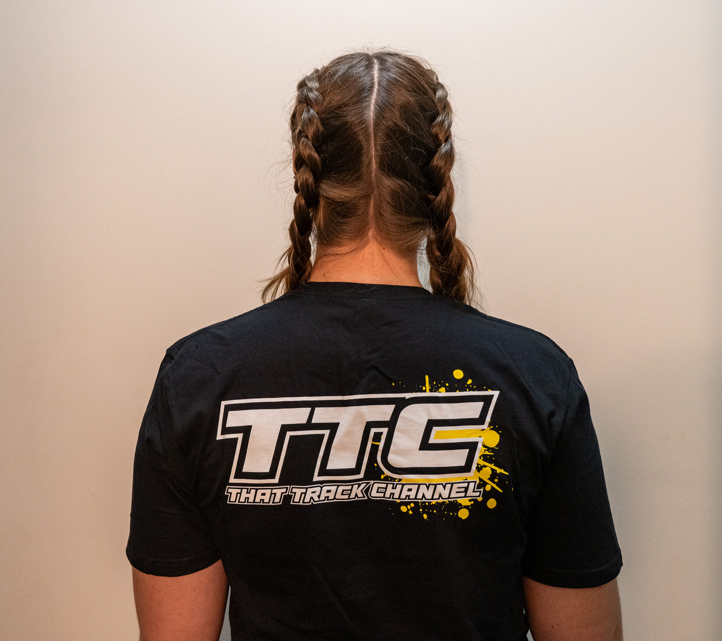 TTC SHIRT - BLACK SHIRT, WHITE FONT, YELLOW COLOR SPLASH