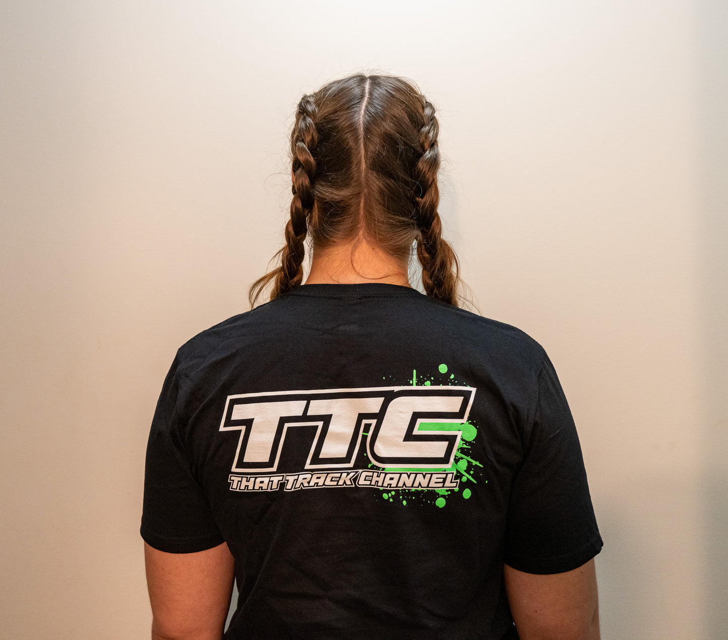 TTC SHIRT - BLACK SHIRT, WHITE FONT, GREEN COLOR SPLASH