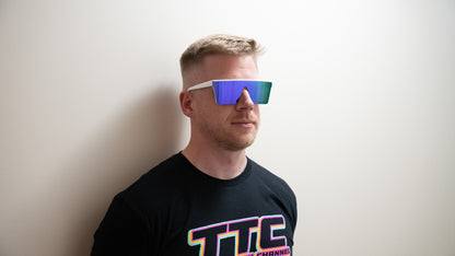 TTC SUNGLASSES - WHITE FRAME, PURPLE LENS (CAT 4)