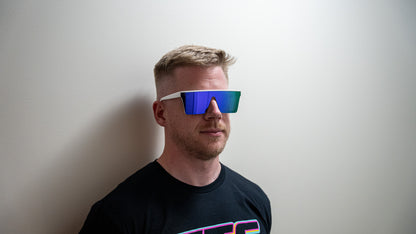 TTC SUNGLASSES - WHITE FRAME, PURPLE LENS (CAT 4)