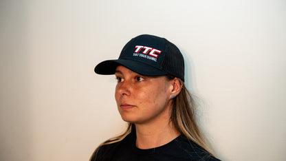 TTC HAT - BLACK WITH RED STITCH