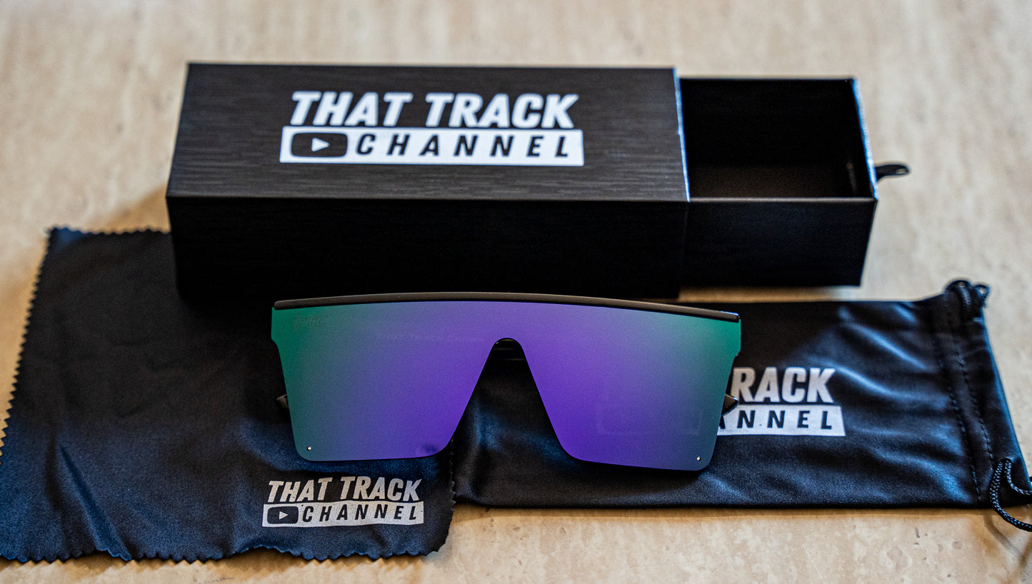 TTC SUNGLASSES - BLACK FRAME, PURPLE LENS (CAT 4)