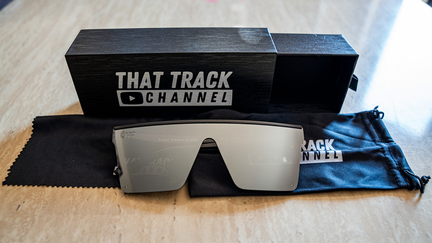 TTC SUNGLASSES  BLACK FRAME, SILVER LENS