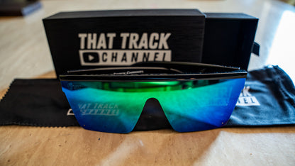 TTC SUNGLASSES - BLACK FRAME, GREEN LENS