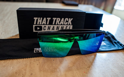 TTC SUNGLASSES - BLACK FRAME, GREEN LENS