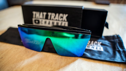 TTC SUNGLASSES - BLACK FRAME, GREEN LENS