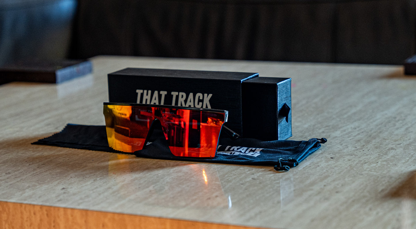 TTC SUNGLASSES - BLACK FRAME, RED LENS (CAT 4)