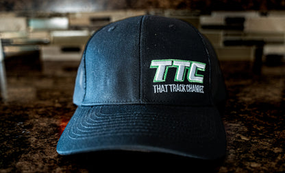 TTC HAT - BLACK WITH GREEN STITCH