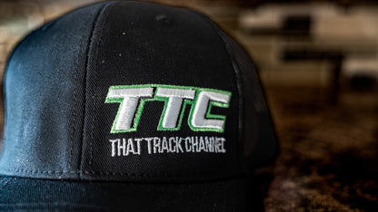 TTC HAT - BLACK WITH GREEN STITCH