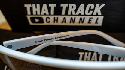 TTC SUNGLASSES - WHITE FRAME, BLACK LENS