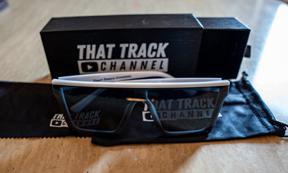 TTC SUNGLASSES - WHITE FRAME, BLACK LENS