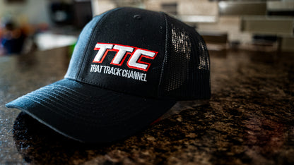 TTC HAT - BLACK WITH RED STITCH