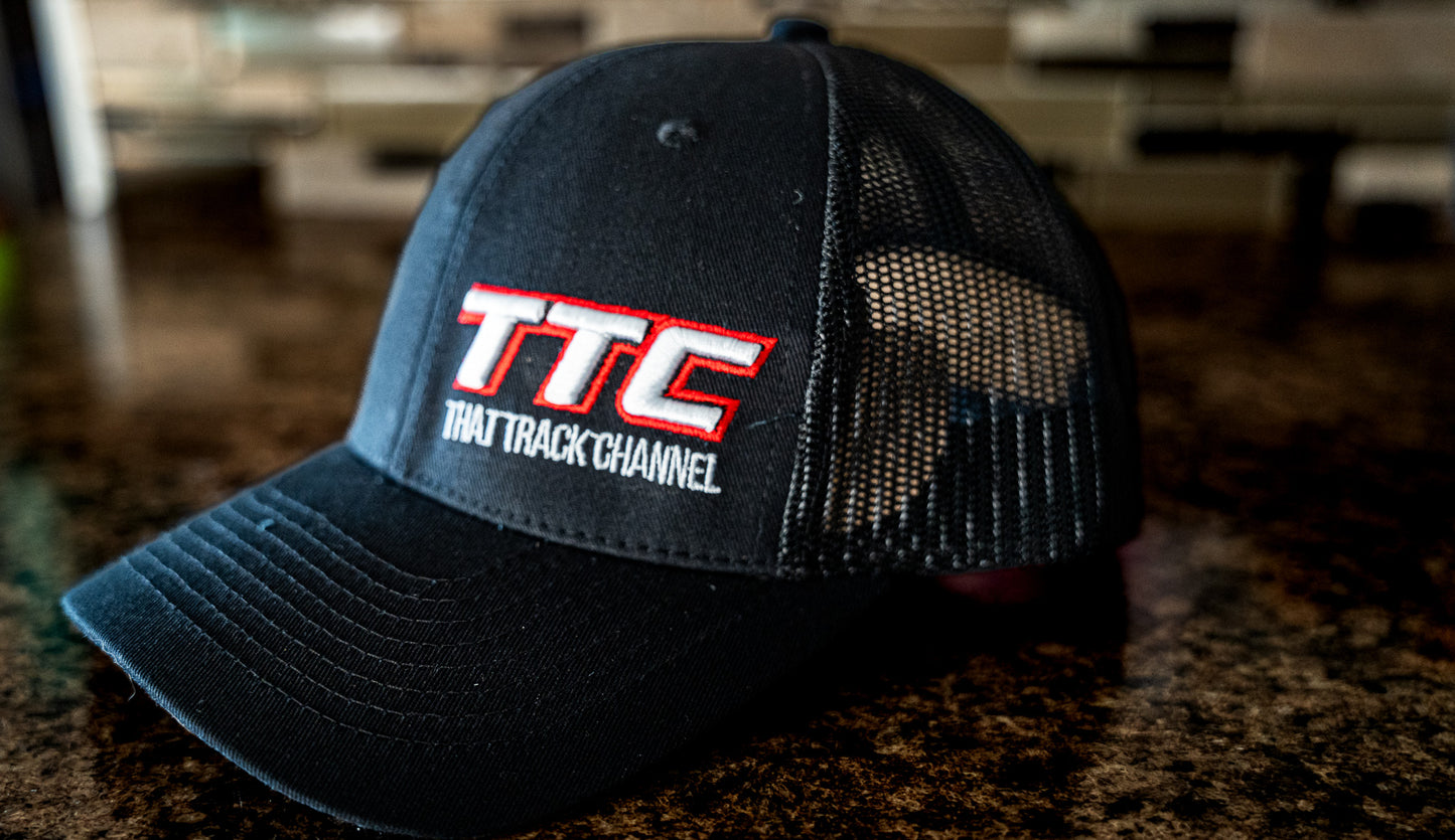 TTC HAT - BLACK WITH RED STITCH