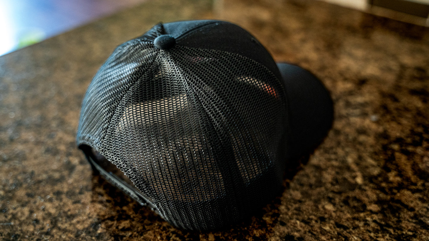 TTC HAT - BLACK WITH PINK STITCH