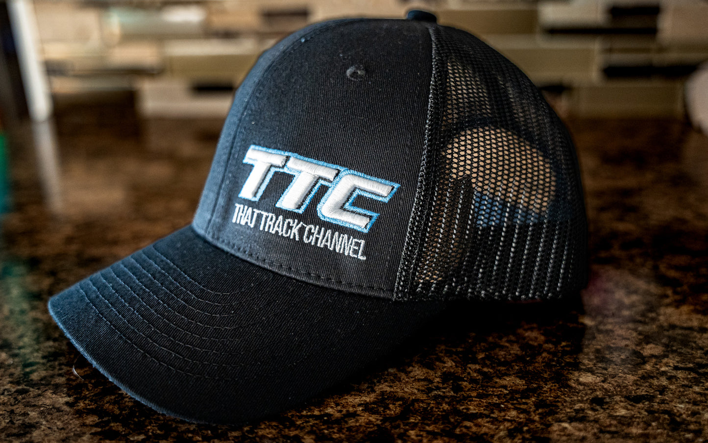 TTC HAT - BLACK WITH BLUE STITCH