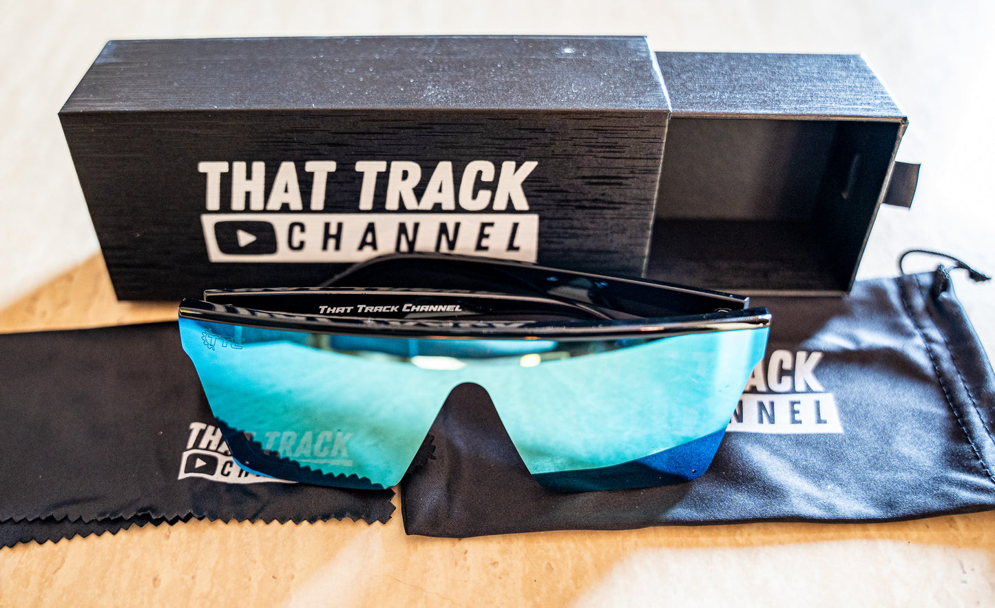 TTC SUNGLASSES - BLACK FRAME, BLUE LENS (CAT 4)