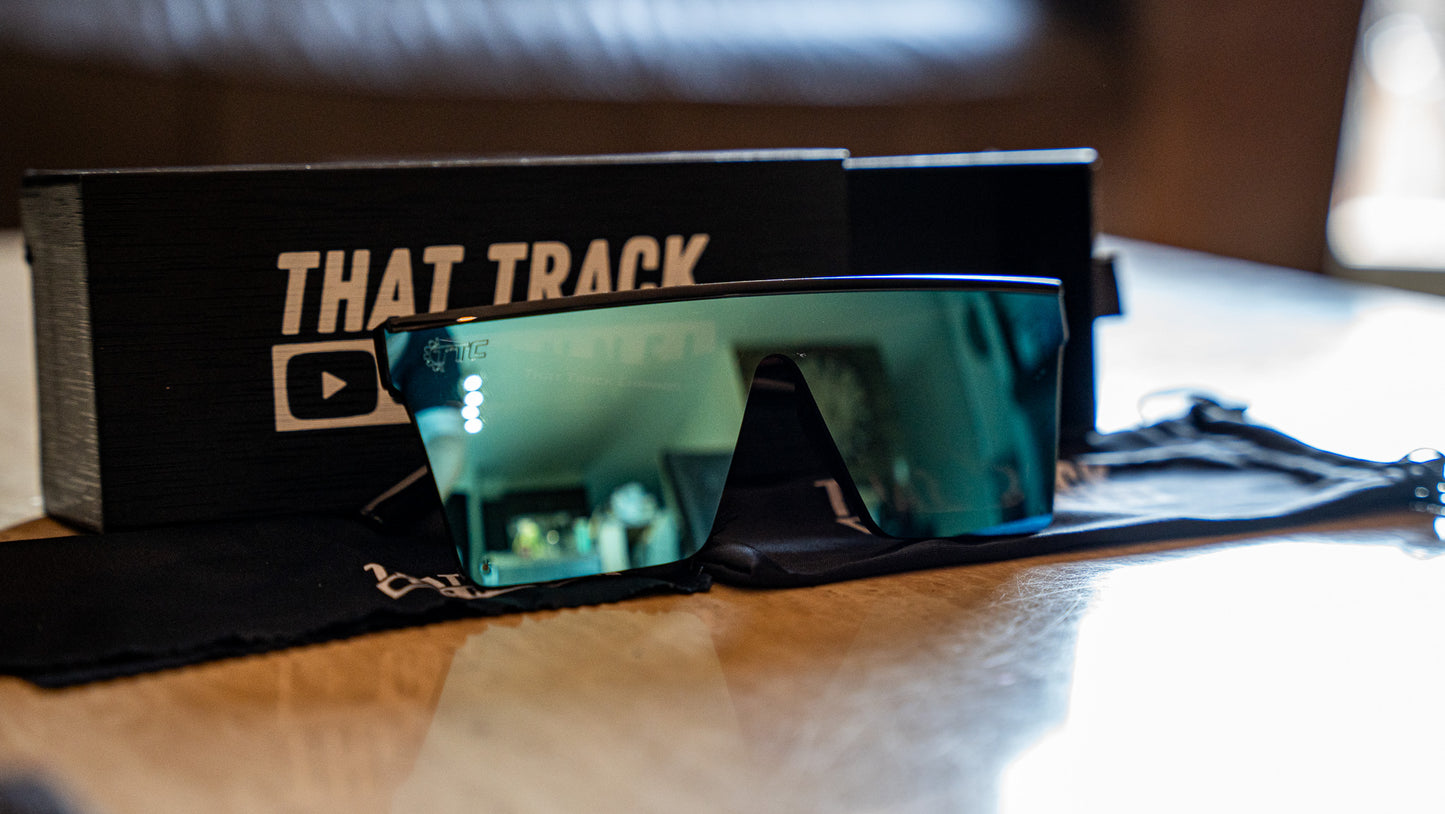 TTC SUNGLASSES - BLACK FRAME, BLUE LENS (CAT 4)