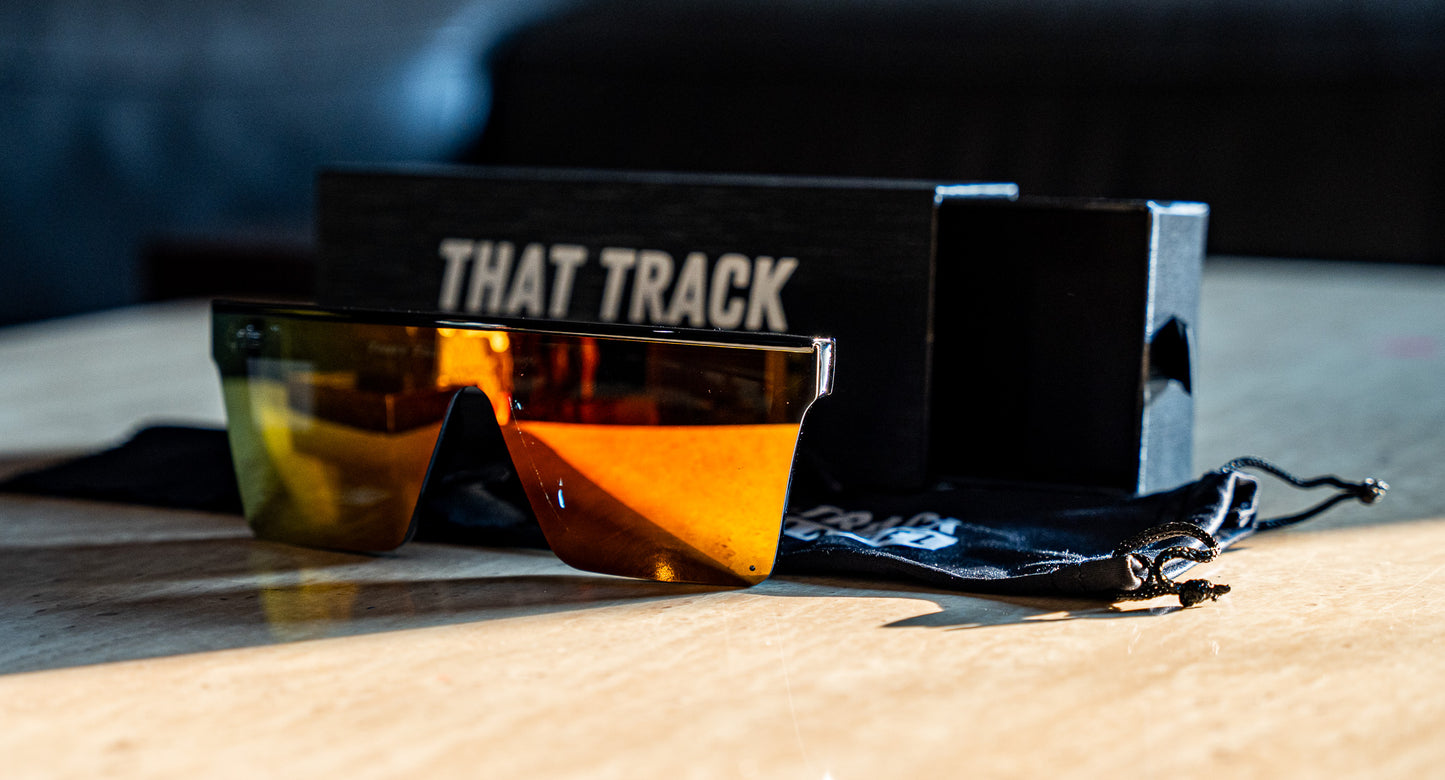 TTC SUNGLASSES - BLACK FRAME, RED LENS