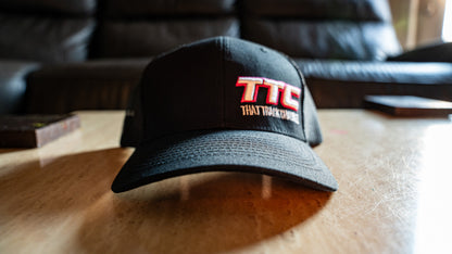 TTC HAT - BLACK WITH PINK STITCH