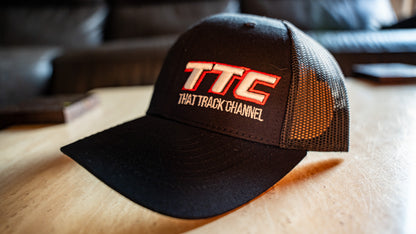 TTC HAT - BLACK WITH RED STITCH