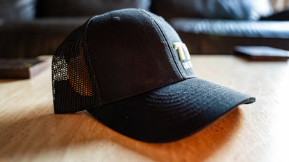 TTC HAT - BLACK WITH GREEN STITCH