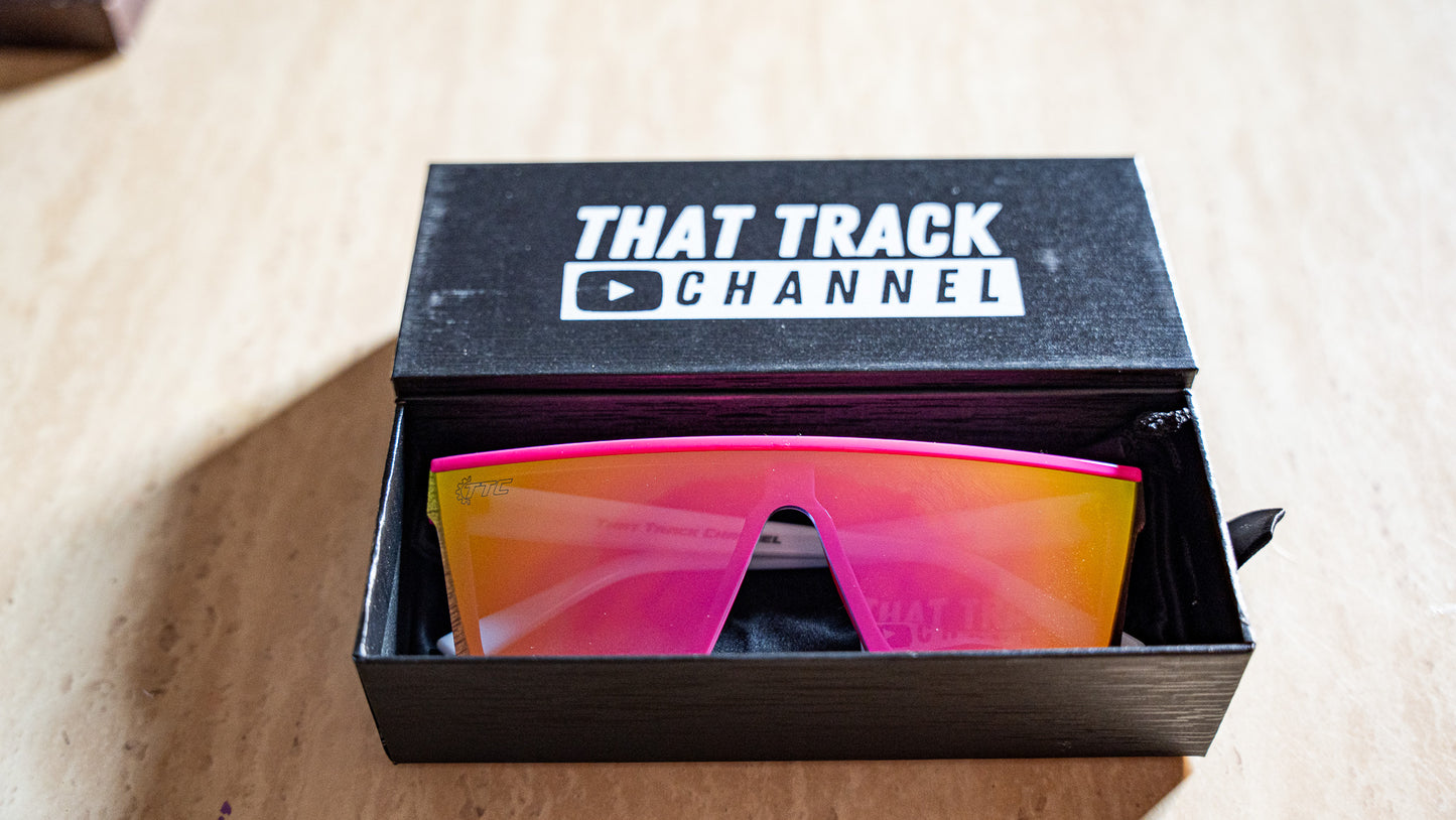 TTC SUNGLASSES - WHITE/PINK FRAME AND PINK LENS