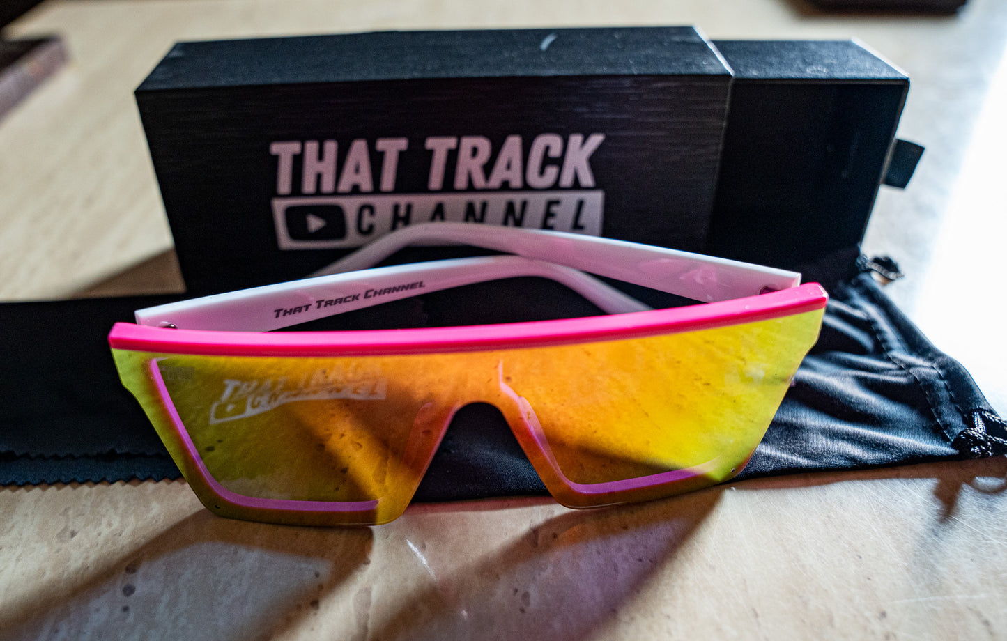 TTC SUNGLASSES - WHITE/PINK FRAME AND PINK LENS