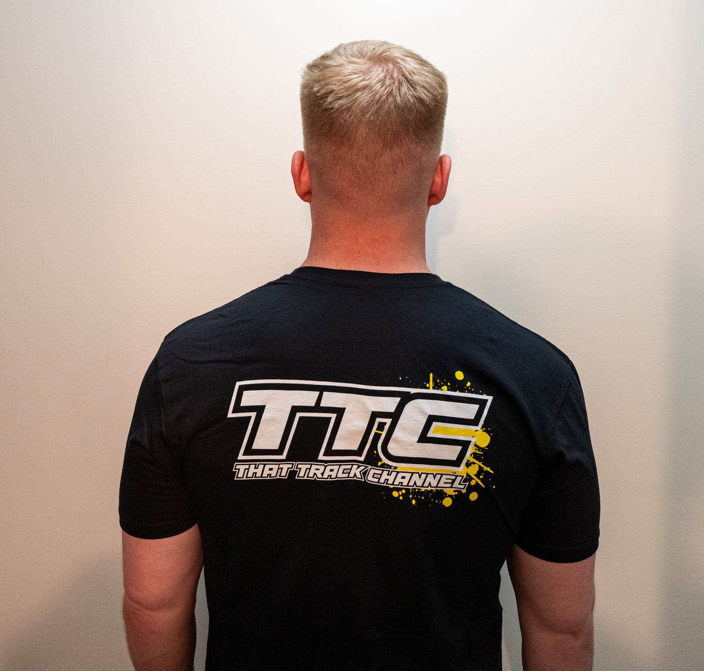 TTC SHIRT - BLACK SHIRT, WHITE FONT, YELLOW COLOR SPLASH