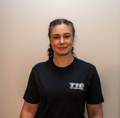 TTC SHIRT - BLACK SHIRT, WHITE FONT, YELLOW COLOR SPLASH