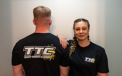 TTC SHIRT - BLACK SHIRT, WHITE FONT, YELLOW COLOR SPLASH