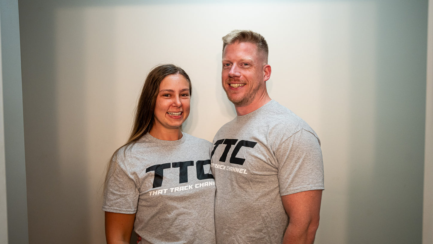 TTC SHIRT - GREY SHIRT, BLACK AND WHITE FONT