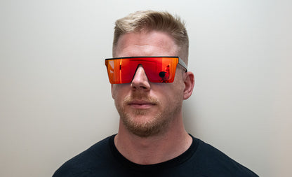 TTC SUNGLASSES - BLACK FRAME, RED LENS (CAT 4)