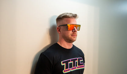 TTC SUNGLASSES - BLACK FRAME, RED LENS (CAT 4)