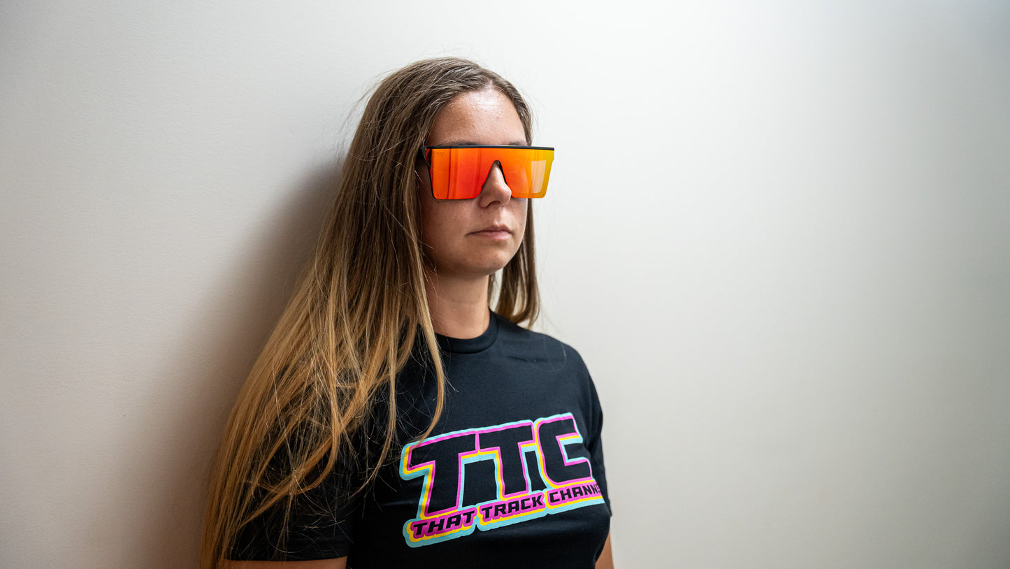 TTC SUNGLASSES - BLACK FRAME, RED LENS (CAT 4)